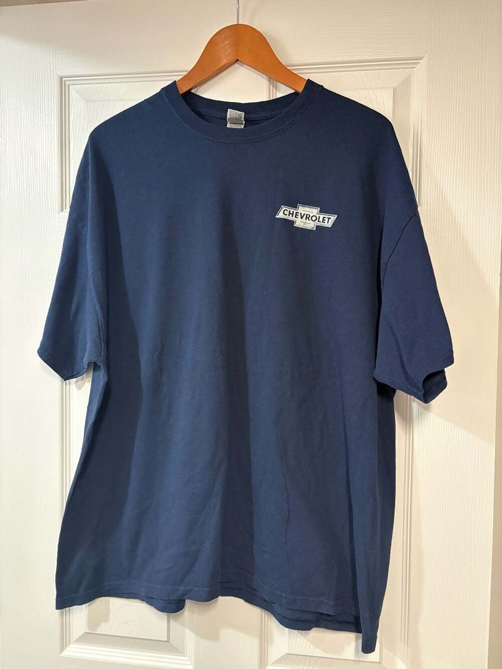 Chevrolet American Classic T-Shirt Size 2XL Navy Blue Flag Logo Graphic Tee